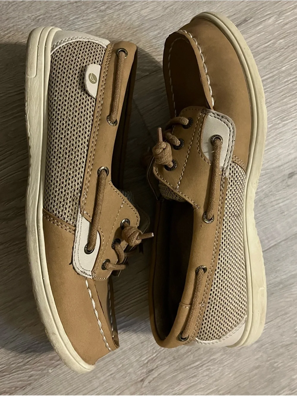Sperry Kids Tan & Cream Moccasin Boat Shoes